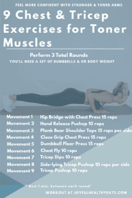 pinterest image for 9 Chest and Tricep Exercises for Toner Muscles
