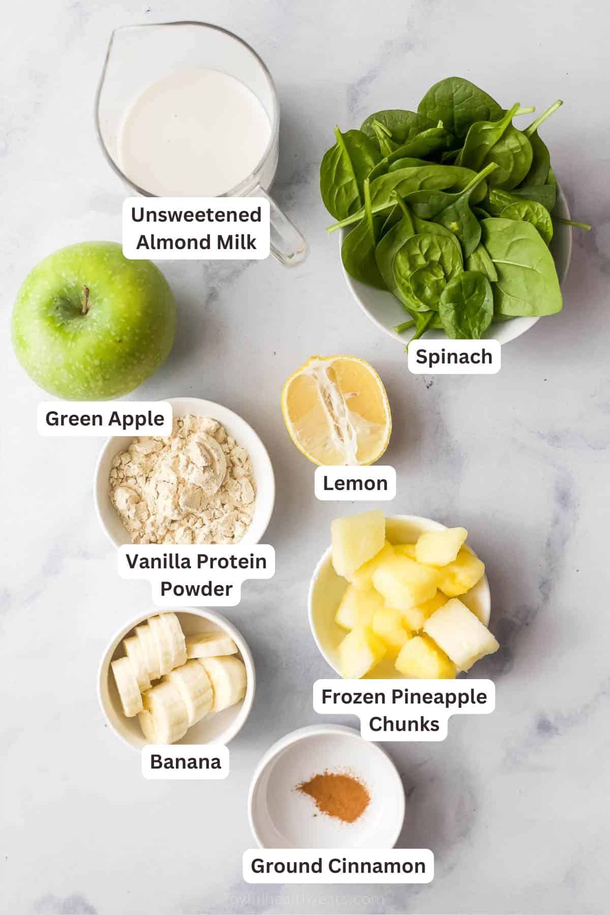 Ingredients for Slimming Detox Smoothie.