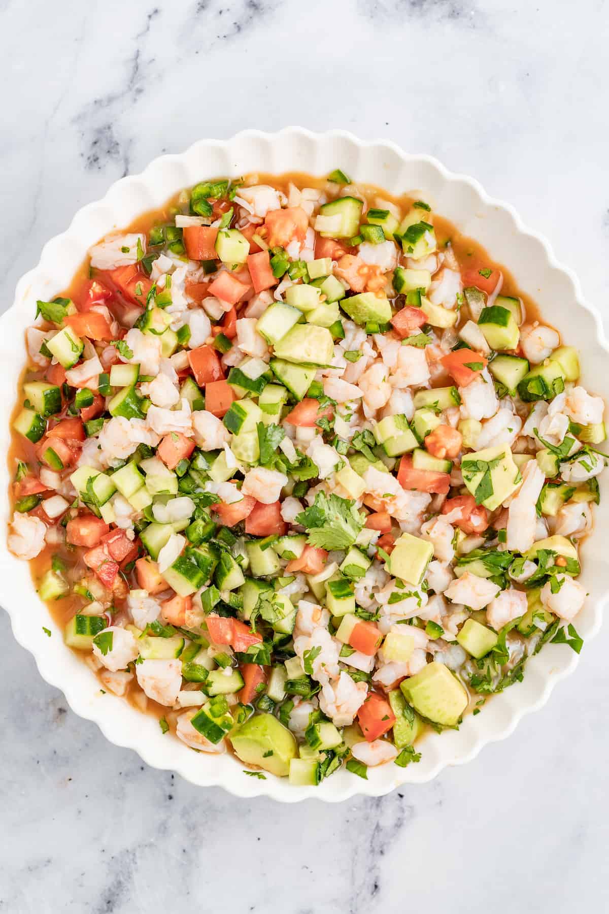 Ceviche in a bowl. 