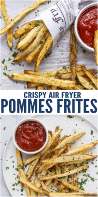 pinterest image for Air Fryer Pommes Frites