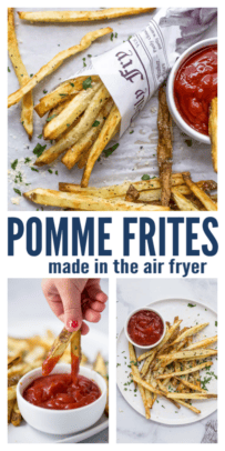 pinterest image for Air Fryer Pommes Frites