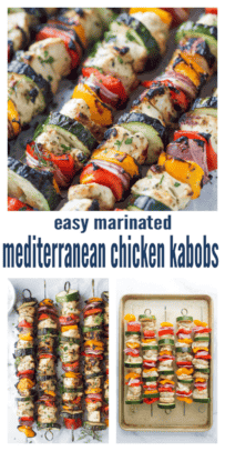 pinterest image for Mediterranean Chicken Kabobs