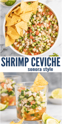 pinterest image for Sonora Style Ceviche de Camaron