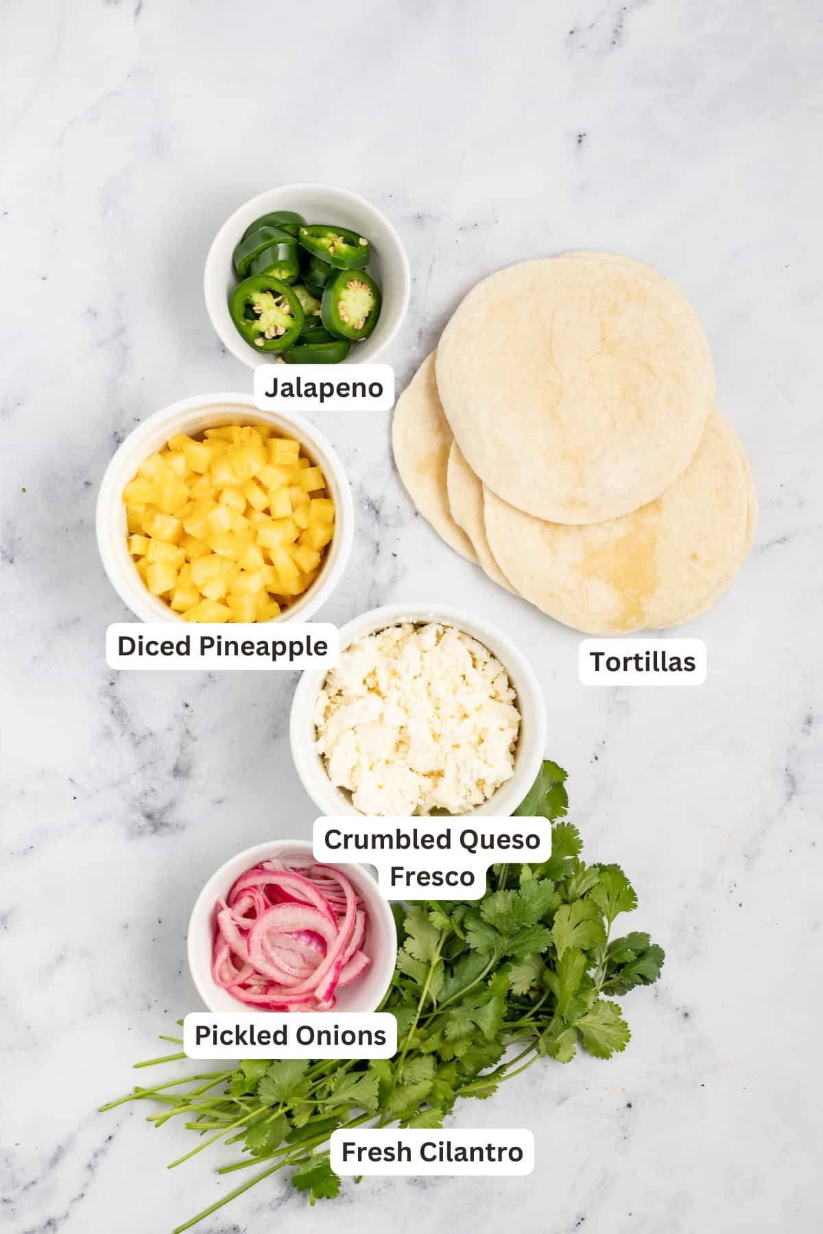 Ingredients for Pork Carnitas Tacos.