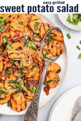 pinterest image for Grilled Sweet Potato Salad