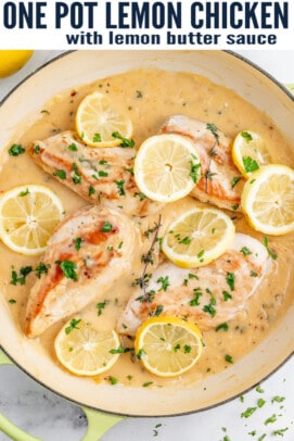 pinterest image for Lemon Chicken with Lemon Butter Sauce