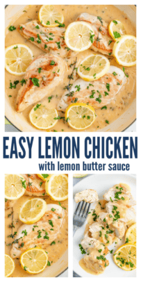 pinterest image for Lemon Chicken with Lemon Butter Sauce