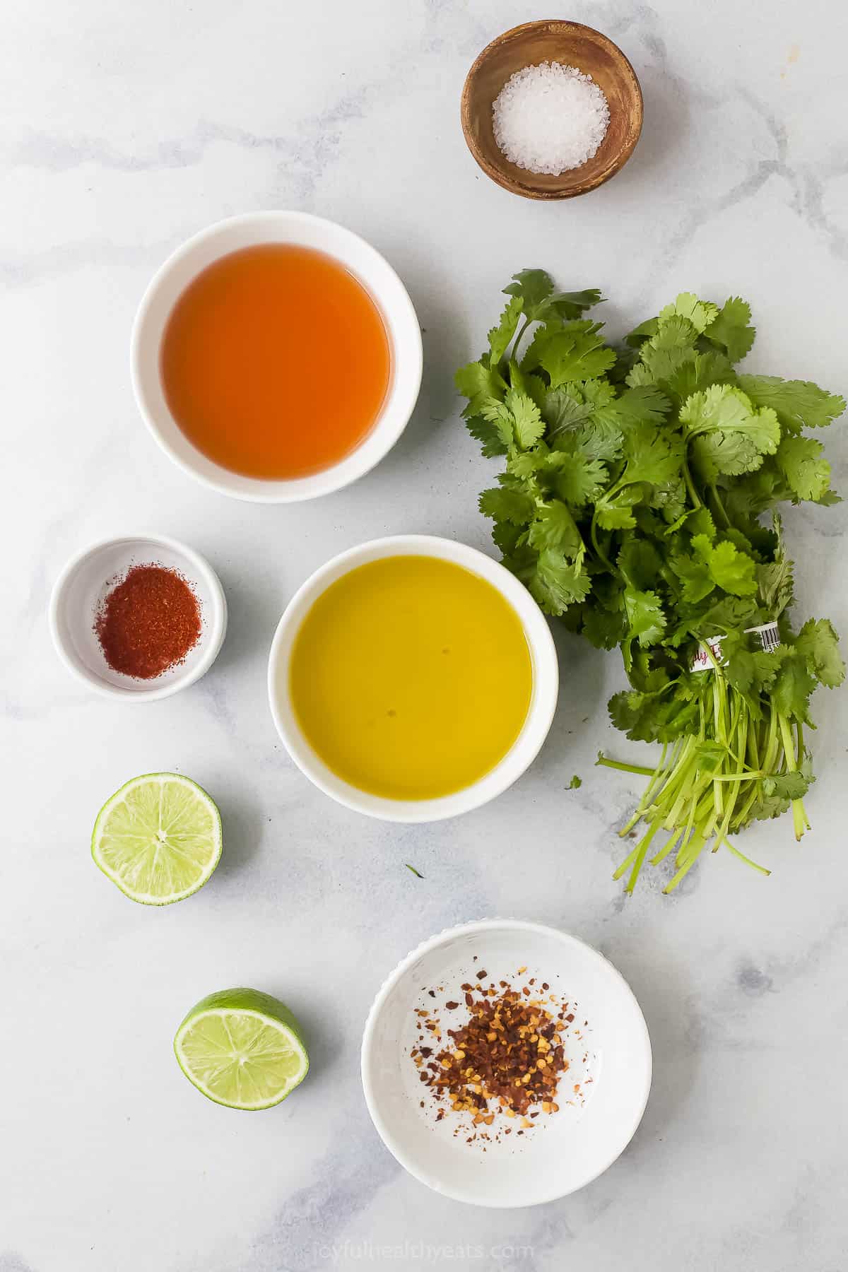 Ingredients for the grilled chicken and chimichurri.