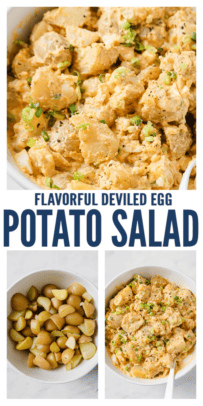 pinterest image for Deviled Egg Potato Salad