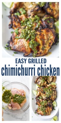 pinterest image for Grilled Chimichurri Chicken