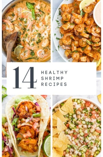 pinterest image for 14 Healthy Shrimp Recipes