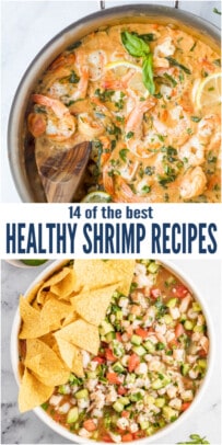 pinterest image for 14 Healthy Shrimp Recipes