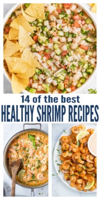 pinterest image for 14 Healthy Shrimp Recipes