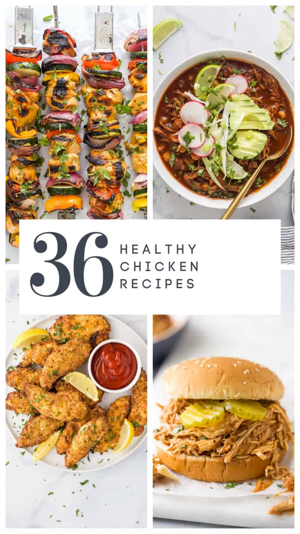 pinterest image for 36 of the Best Healthy Chicken Recipes