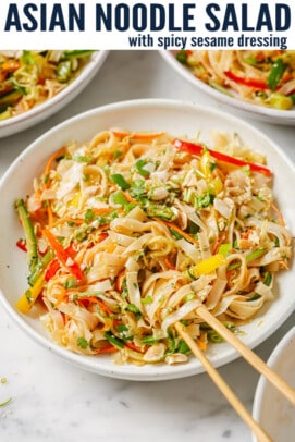 pinterest image for Asian Noodle Salad