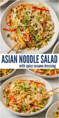 pinterest image for Asian Noodle Salad -