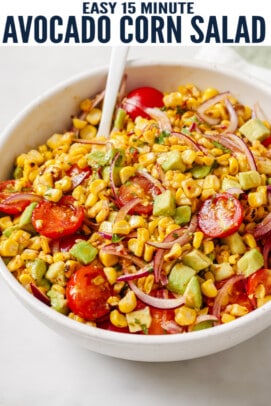 pinterest image for Avocado Corn Salad