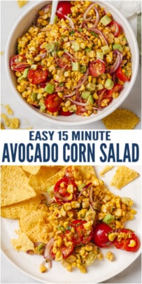 pinterest image for Avocado Corn Salad