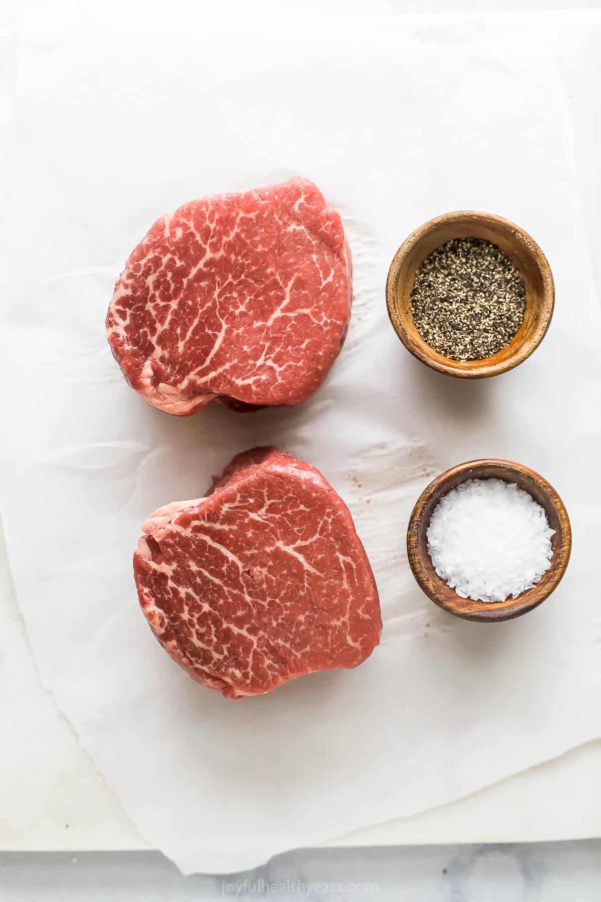 Ingredients for grilled filet mignon. 