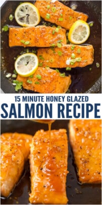 pinterest image for Honey Glazed Salmon