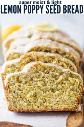 pinterest image for Lemon Poppy Seed Bread Recipe