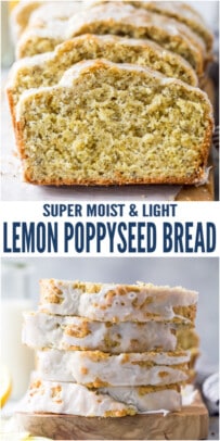 pinterest image for Lemon Poppy Seed Bread Recipe