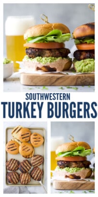 pinterest image for Southwestern Turkey Burgers