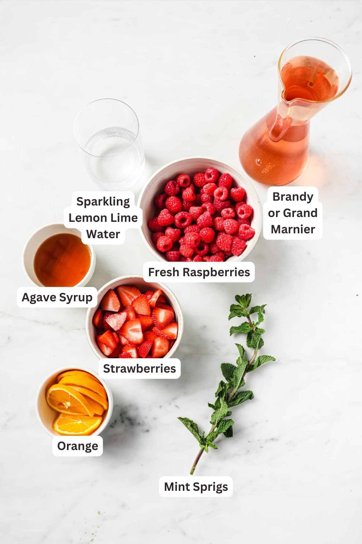 Ingredients for Rosé Sangria Recipe.
