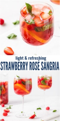 pinterest image for Refre،ng Strawberry Rosé Sangria
