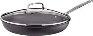 Cuisinart 622-30G Chef's Classic Nonstick Hard-Anodized 12-Inch Skillet with Glass Cover, Black