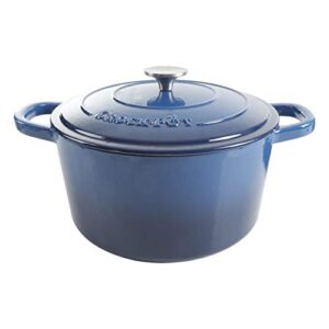 Crock Pot 69145.02 Artisan 7 Quart Enameled Cast Iron Round Dutch Oven, Sapphire Blue