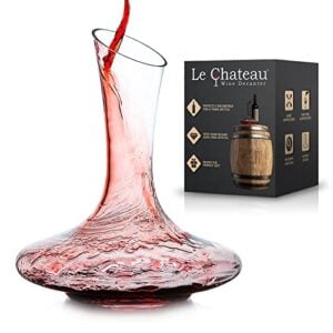 Le Chateau Wine Decanter - 100% Hand Blown Lead-free Crystal Glass - Red Wine Carafe - Wine Gift - Wine Accessories