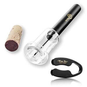 Wine Ziz Wine Air Pressure Pump Bottle Opener | Foil Cutter | Amazingly Simple Wine Opener Air Pressure Wine Opener | Wine Pump Easy Cork Remover Corkscrew | Screw Out Tool | Great For Wine Lovers