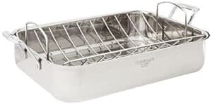 Cuisinart 7117-16UR Chef's Classic Stainless 16-Inch Rectangular Roaster with Rack, Roaster Rack