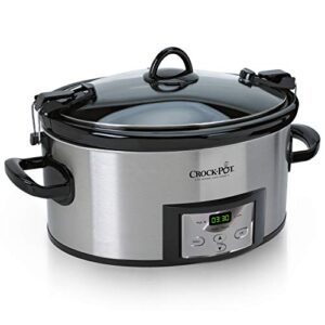 Crock-Pot 6-Quart Programmable Cook & Carry Slow Cooker with Digital Timer, Stainless Steel , SCCPVL610-S