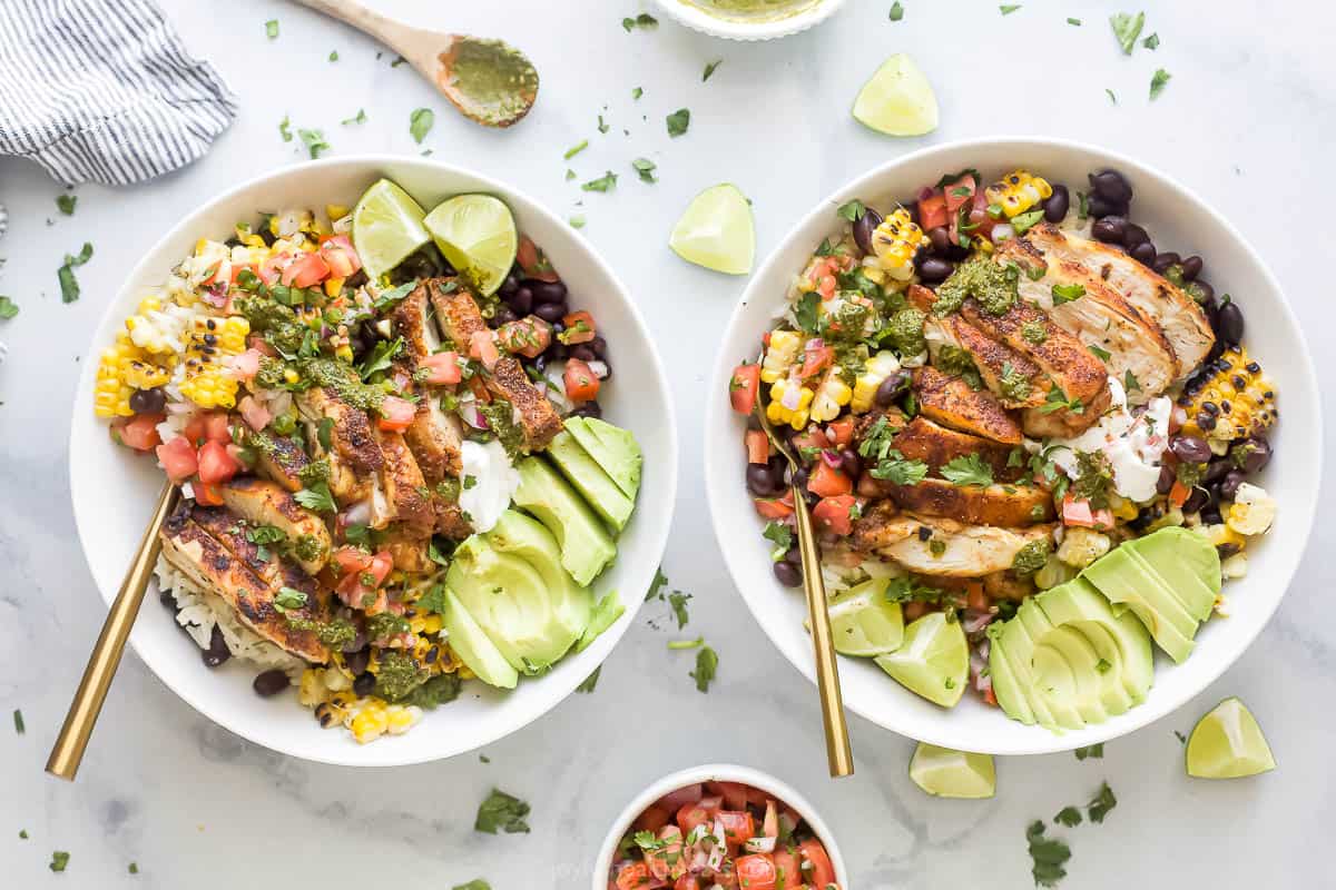 Chicken Burrito Bowl Recipe | Joyful Healthy Eats