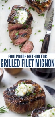 pinterest image for Grilled Filet Mignon