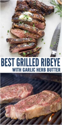 pinterest image for Grilled Ribeye