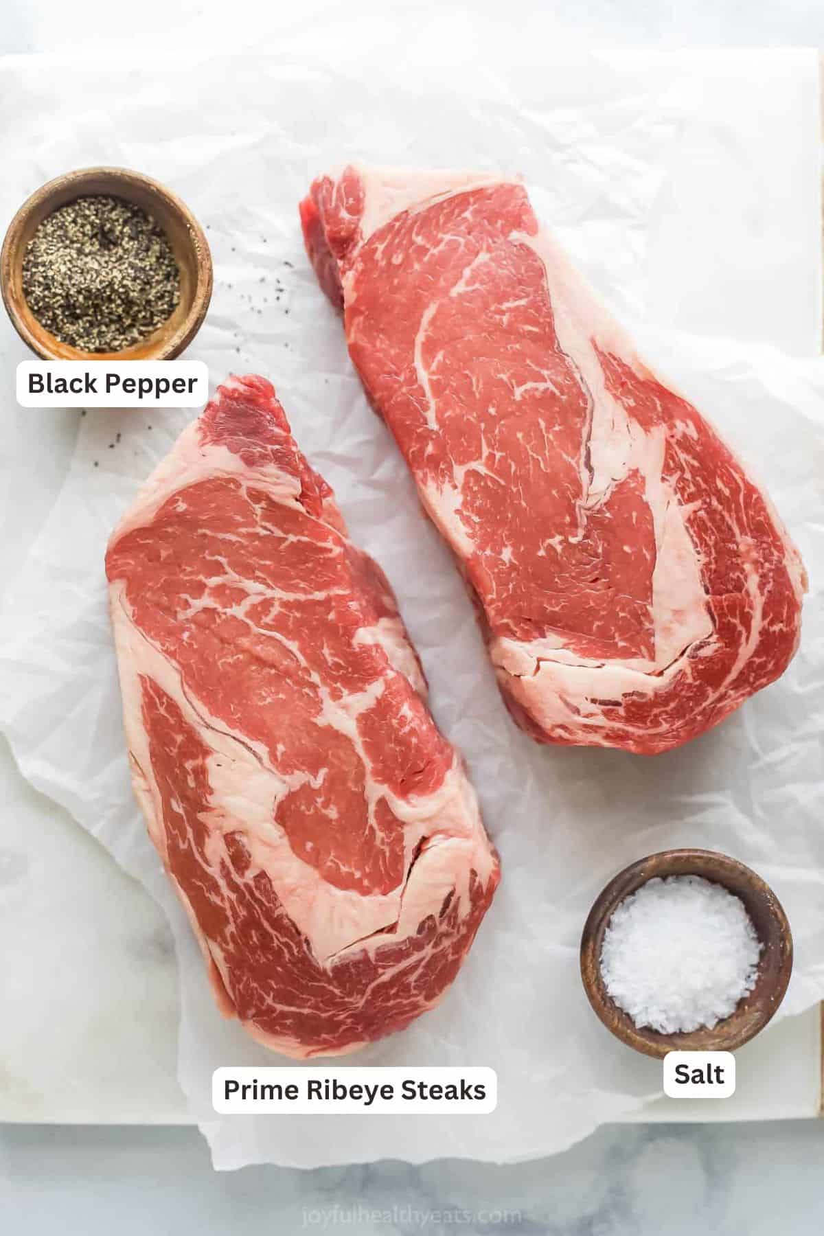 Ingredients for Grilled Ribeye Steak.