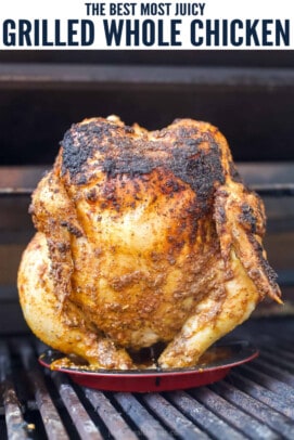 pinterest image for Grilled Whole Chicken