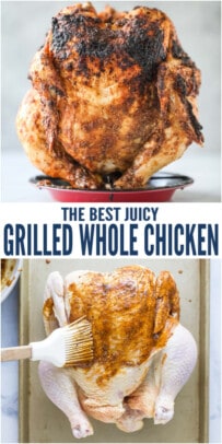 pinterest image for Grilled Whole Chicken