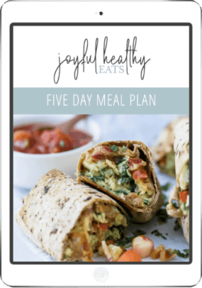 5 Day Meal Plan e-book cover on an iPad