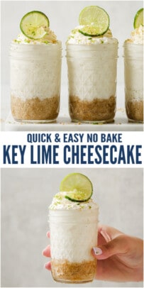 pinterest image for Key Lime Cheesecake