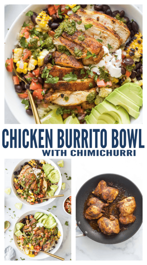 pinterest image for Chicken Burrito Bowl