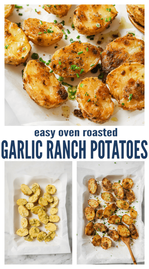 pinterest image for Easy Garlic Ranch Potatoes
