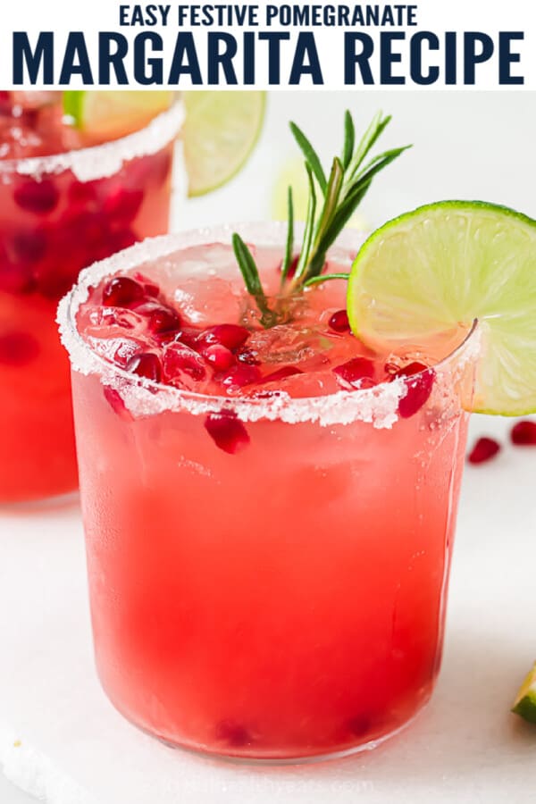 pinterest image for Pomegranate Margarita