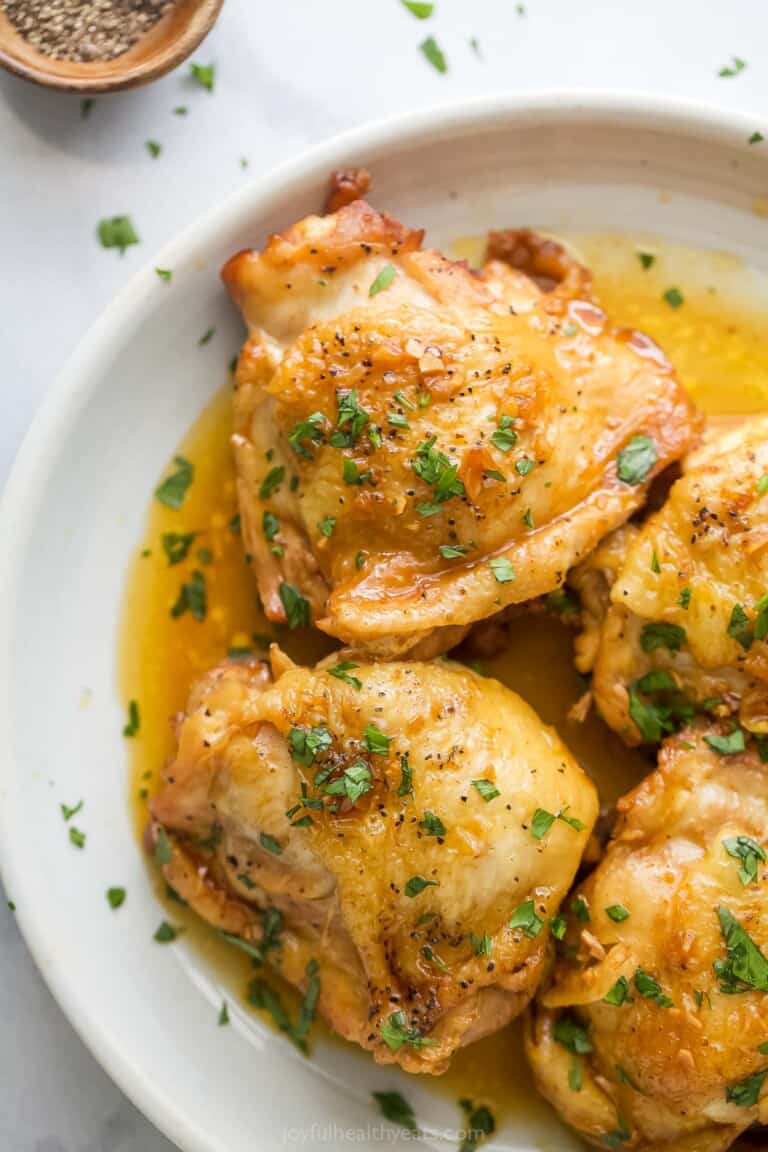 Honey Garlic Instant Pot Chicken Thighs | Joyful Healthy Eats