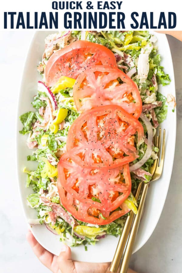 pinterest image for Italian Grinder Salad