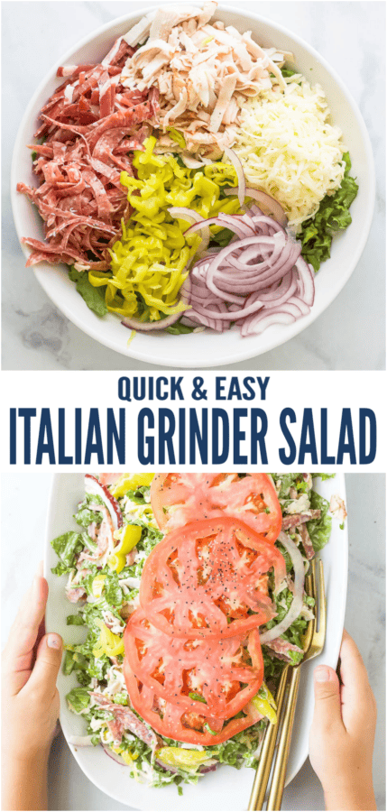 pinterest image for Italian Grinder Salad
