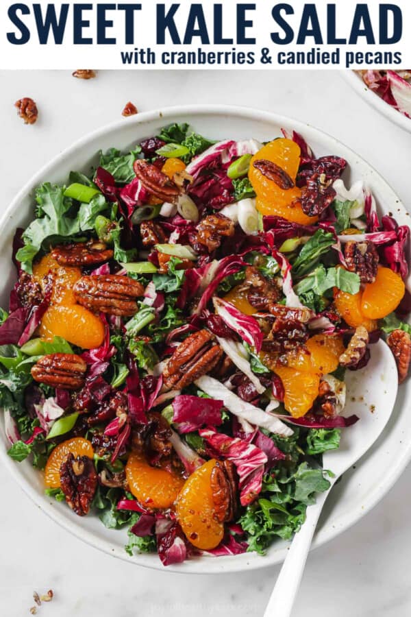 pinterest image for Kale Salad with Cranberries